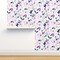 Mystical Floral Flowers Purple Abstract Lavender Watercolor Custom Removable Wallpaper by Spoonflower Peel & Stick Wallpaper 2FT Wide